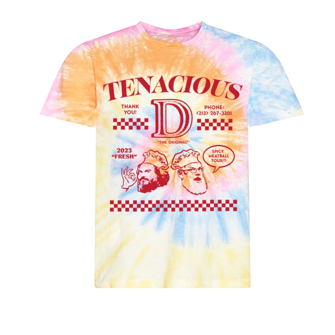 Tenacious D Spicy Meatball Tour 2023 Tie Dye T-Shirt – Bingo Merch
