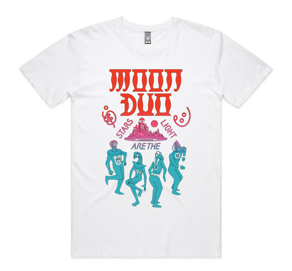 Moon Duo Stars Are The Light White T-Shirt- Bingo Merch Official Merchandise Shop Official