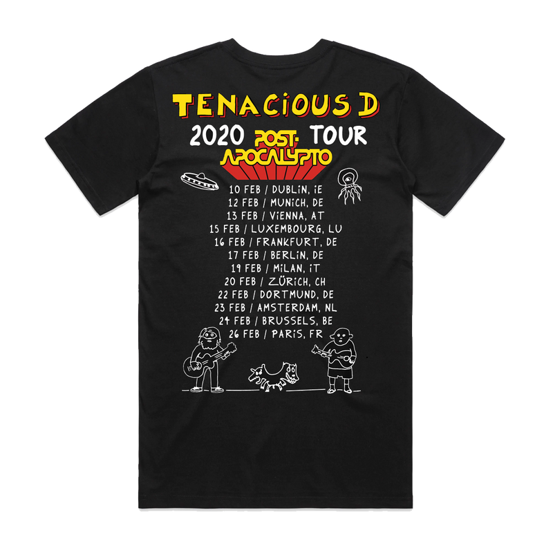 Tenacious D Post Apocalypto Tour T-Shirt- Bingo Merch Official Merchandise Shop Official